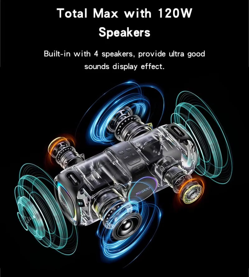 UHF Microphone Powerful Wireless Speaker with RGB light BT5.0(10 pieces)