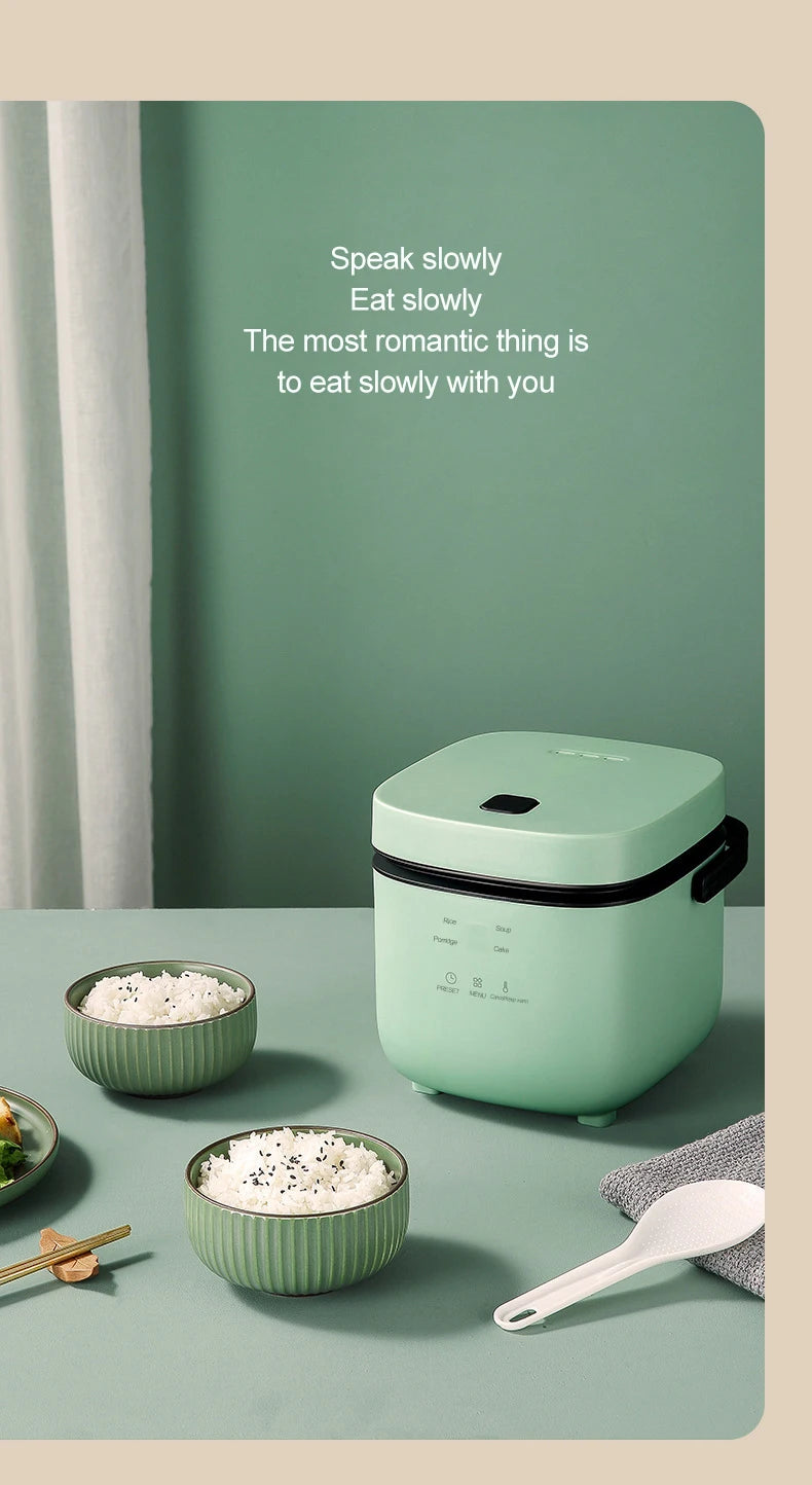 1.2L Mini Rice Cooker Auto Cooking Steaming & Warming for 1-2 People Electric Kitchen Appliance