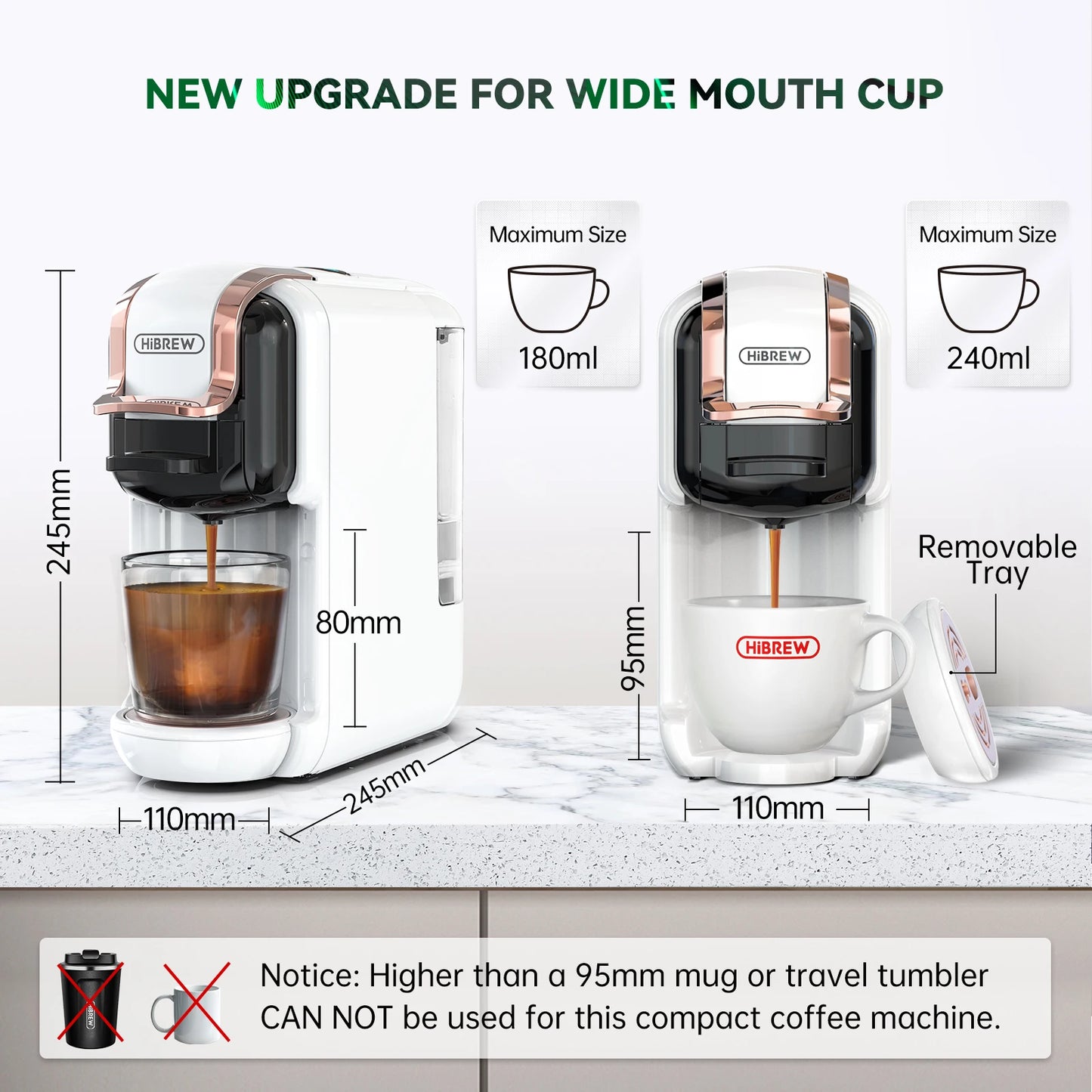 5-in-1 Multi-Capsule Coffee Maker Compatible with Dolce Gusto/Nespresso/ESE Pods, 20Bar Pressure (Hot & Cold Brew)