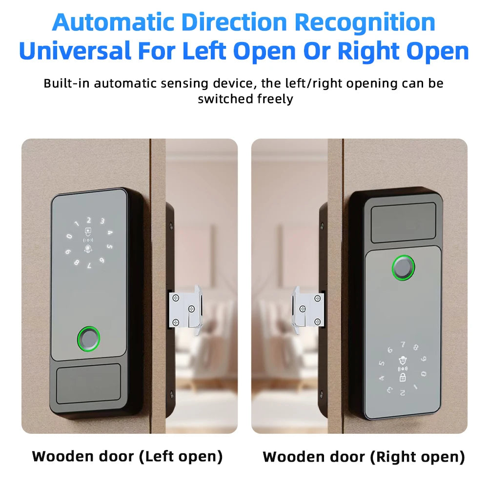Tuya intelligent fingerprint lock Bluetooth/APP/IC card/password four in one anti-theft door wooden door universal electronic lock