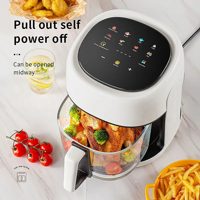 Large capacity convection oven oil-free deep fryer kitchen visual window baking Smart Electric Air Fryer