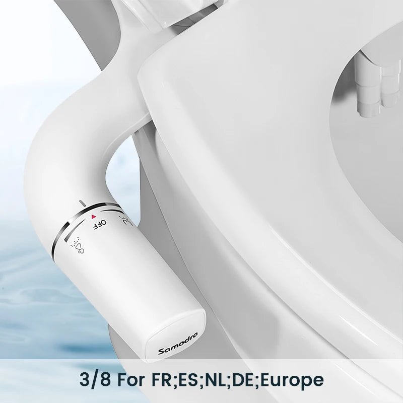 Ultra-Slim Non-Electric Bidet Toilet Attachment Dual Nozzle Adjustable Water Pressure Sprayer for Hygiene & Comfort