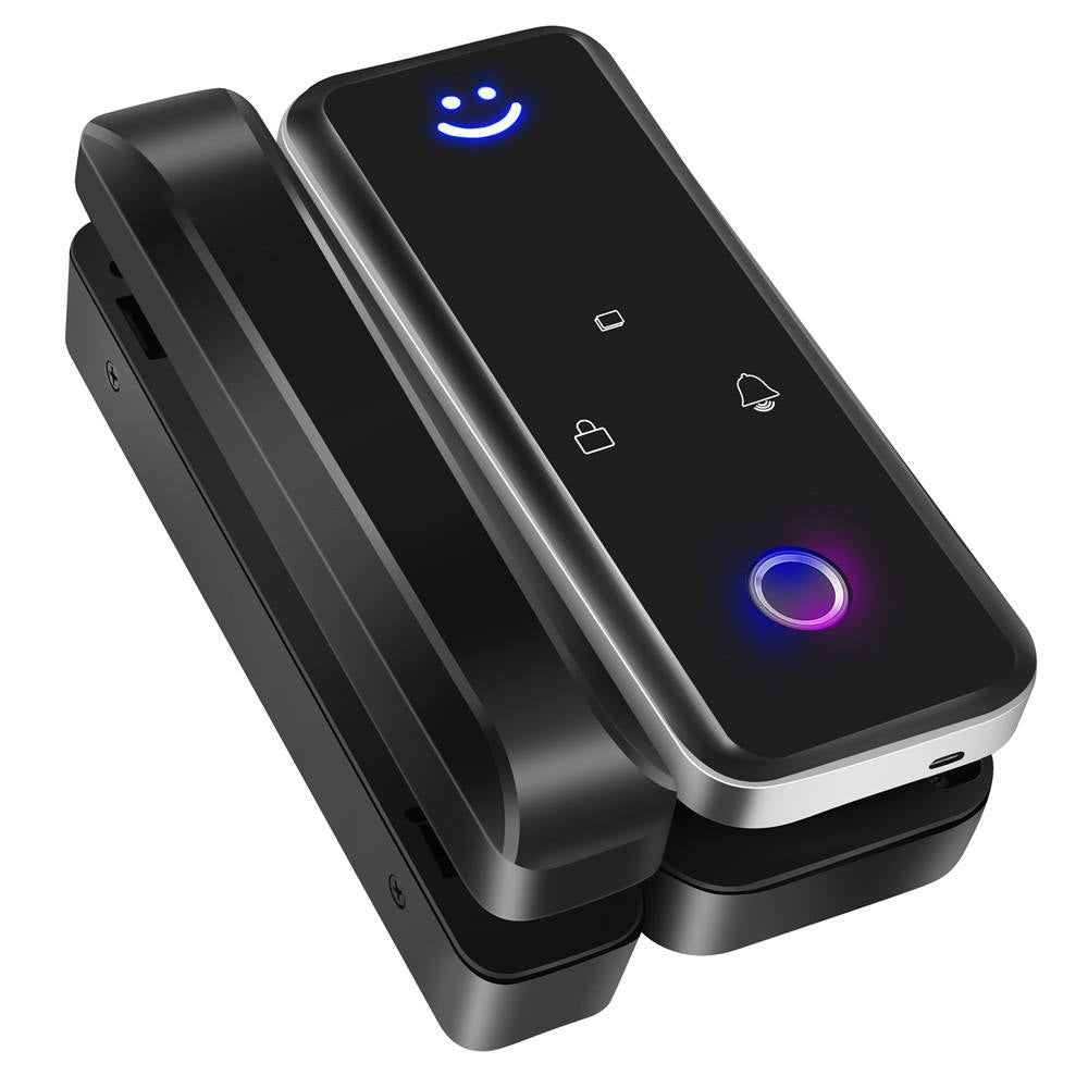High Quality Door Lock, Intelligent Electronic Lock, Intelligent Biometric Recognition, Intelligent Fingerprint Lock, Swinging Office Glass Door Lock 2 Pieces