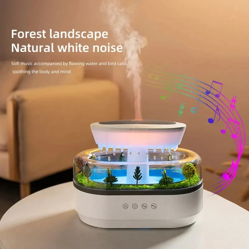 Machine d'aromathérapie intelligente à bruit blanc, micro-humidification de paysage + lumière ambiante à 7 couleurs, appareil de réduction du stress et d'aide au sommeil pour chambre à coucher