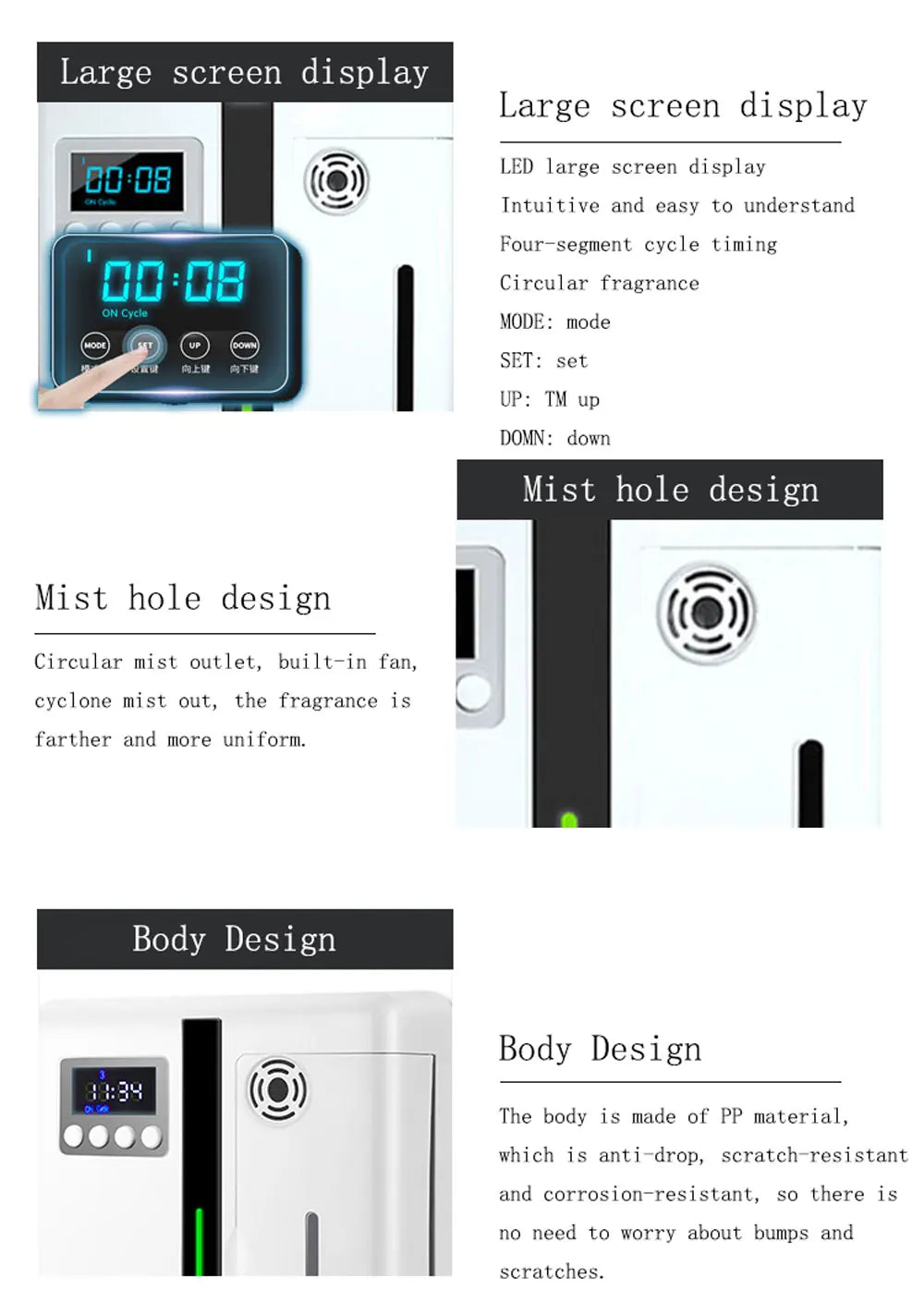 Machine d'aromathérapie murale intelligente Bluetooth 160 ml, grande capacité, système de parfum pour hall d'hôtel/maison, prend en charge le contrôle de la minuterie par application
