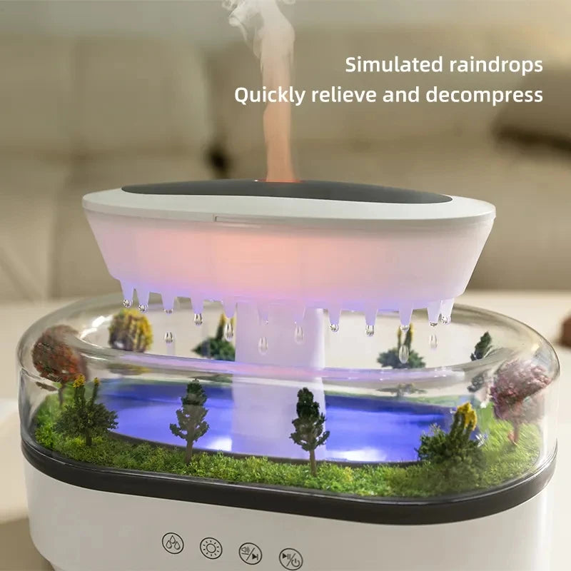 Machine d'aromathérapie intelligente à bruit blanc, micro-humidification de paysage + lumière ambiante à 7 couleurs, appareil de réduction du stress et d'aide au sommeil pour chambre à coucher