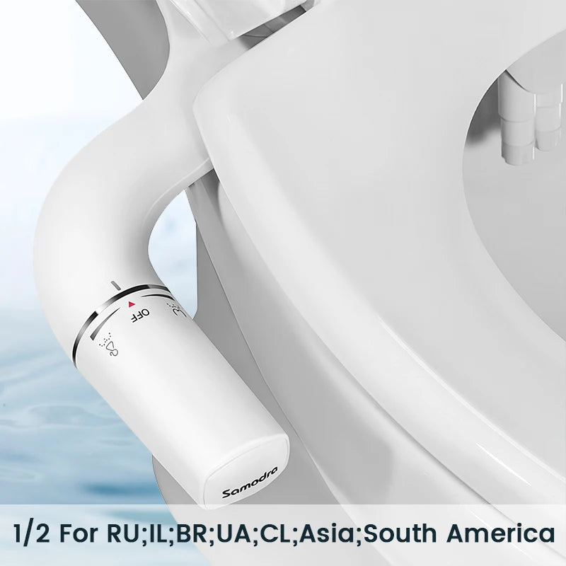 Ultra-Slim Non-Electric Bidet Toilet Attachment Dual Nozzle Adjustable Water Pressure Sprayer for Hygiene & Comfort