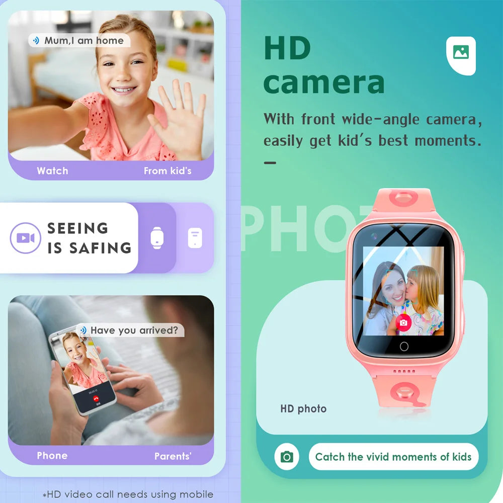 4G Smart Watch Children's Gift GPS WiFi 1000mAh Video Call Tracker Location SOS Call Back Monitor Mobile Watch