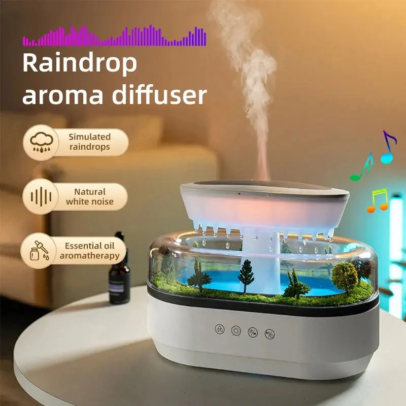 Machine d'aromathérapie intelligente à bruit blanc, micro-humidification de paysage + lumière ambiante à 7 couleurs, appareil de réduction du stress et d'aide au sommeil pour chambre à coucher