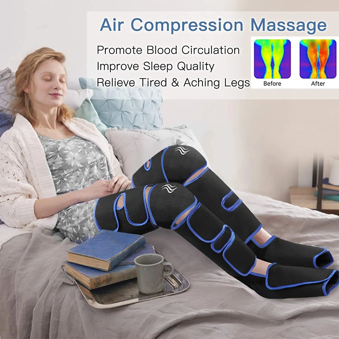 Body Massager, Muscle Relaxation, 360 ° Lymphatic Drainage Device, Foot Pressure Leg Massager to Promote Blood Circulation