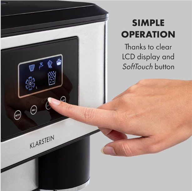 15-18kg Household Desktop Ice Maker Dispenser with Bullets, Crushed Ice, and Cold Water