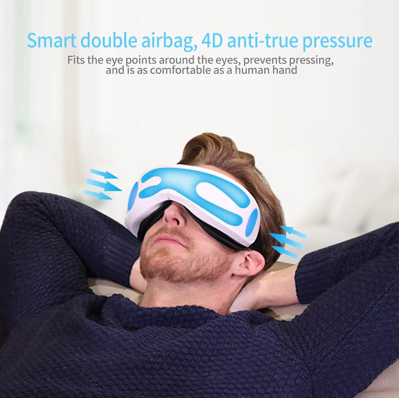 Protection oculaire Bluetooth avec vibrations et compresse chaude à température constante pour soulager la sécheresse oculaire. Protection oculaire pliable et portable pour étudiants et professionnels.