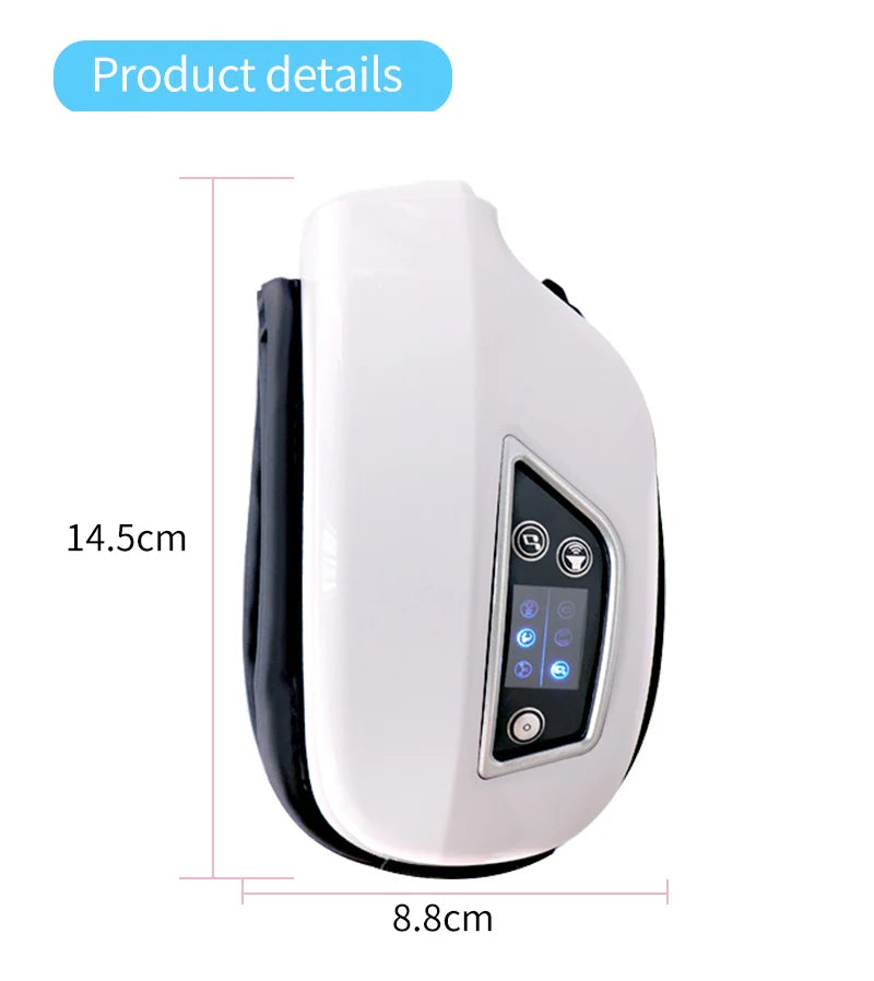 Protection oculaire Bluetooth avec vibrations et compresse chaude à température constante pour soulager la sécheresse oculaire. Protection oculaire pliable et portable pour étudiants et professionnels.