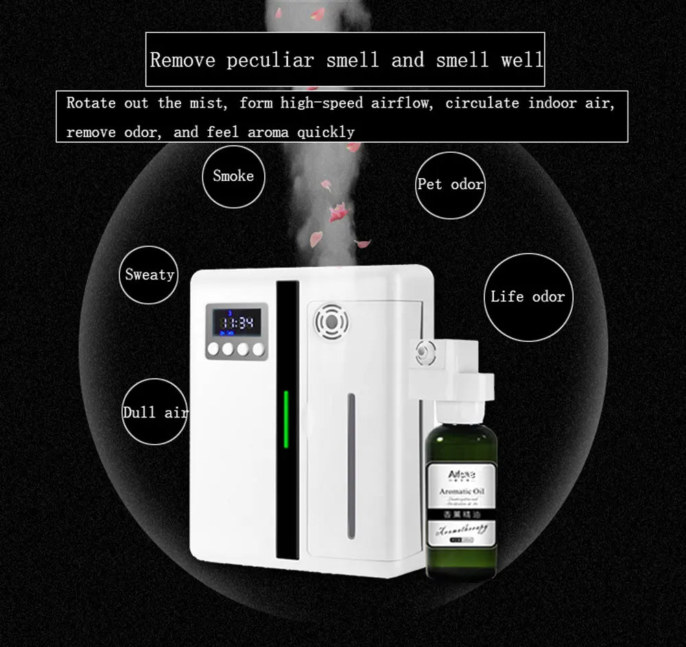 Machine d'aromathérapie murale intelligente Bluetooth 160 ml, grande capacité, système de parfum pour hall d'hôtel/maison, prend en charge le contrôle de la minuterie par application