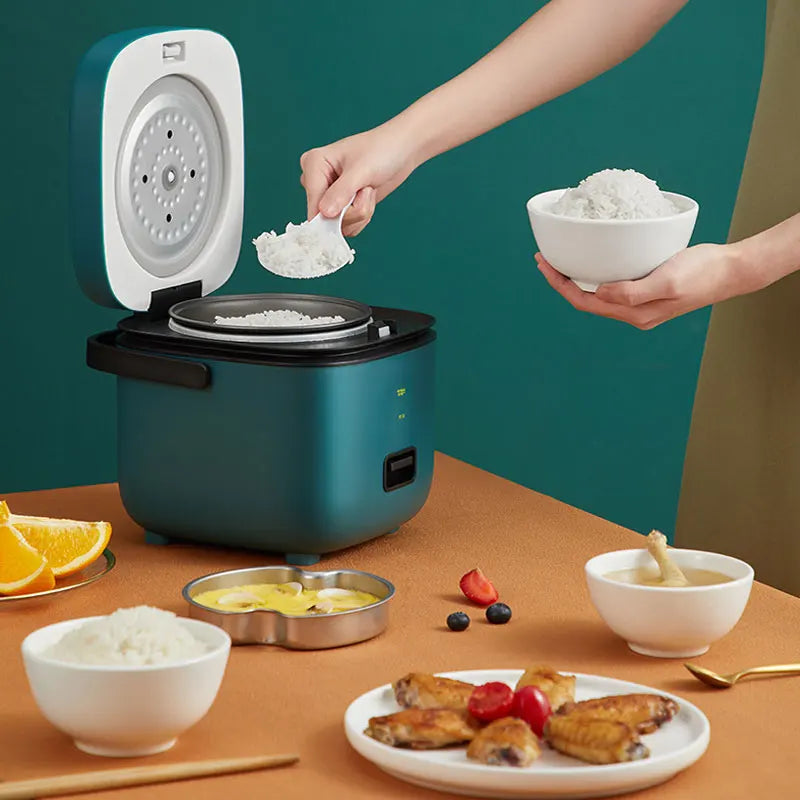 1.2L Mini Rice Cooker Auto Cooking Steaming & Warming for 1-2 People Electric Kitchen Appliance
