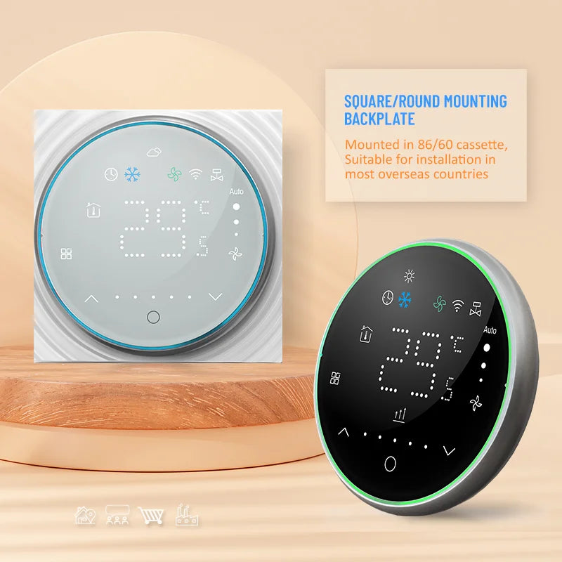 Thermostat intelligent Pro Wi-Fi/RF bimode pour CVC domestique et commercial Contrôleur CVC intelligent avec géorepérage