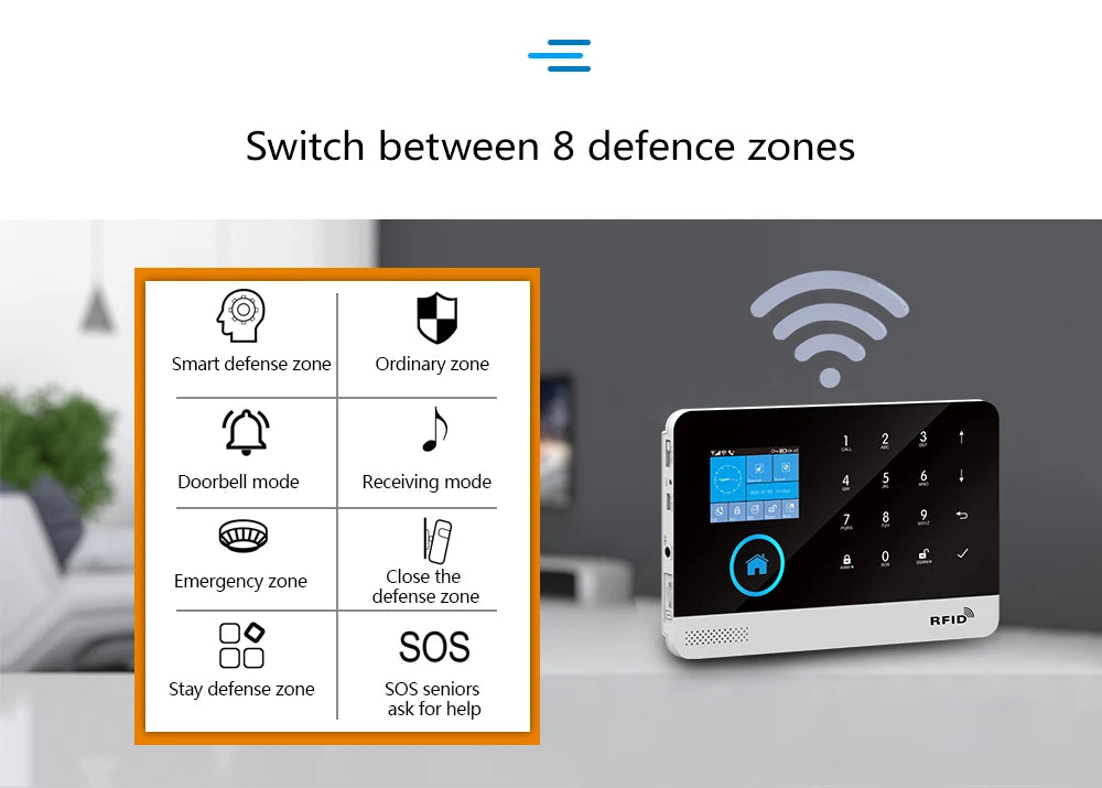 Tuya Smart WiFi GSM Home Alarm System 433MHz Wireless Burglar Security with Alexa/Google Home CE/FCC Certified