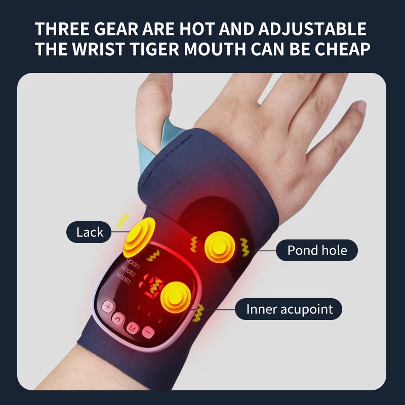 Wireless wrist massager with massage function to relieve wrist and wrist tube fatigue Heated USB rechargeable warming pad wristband