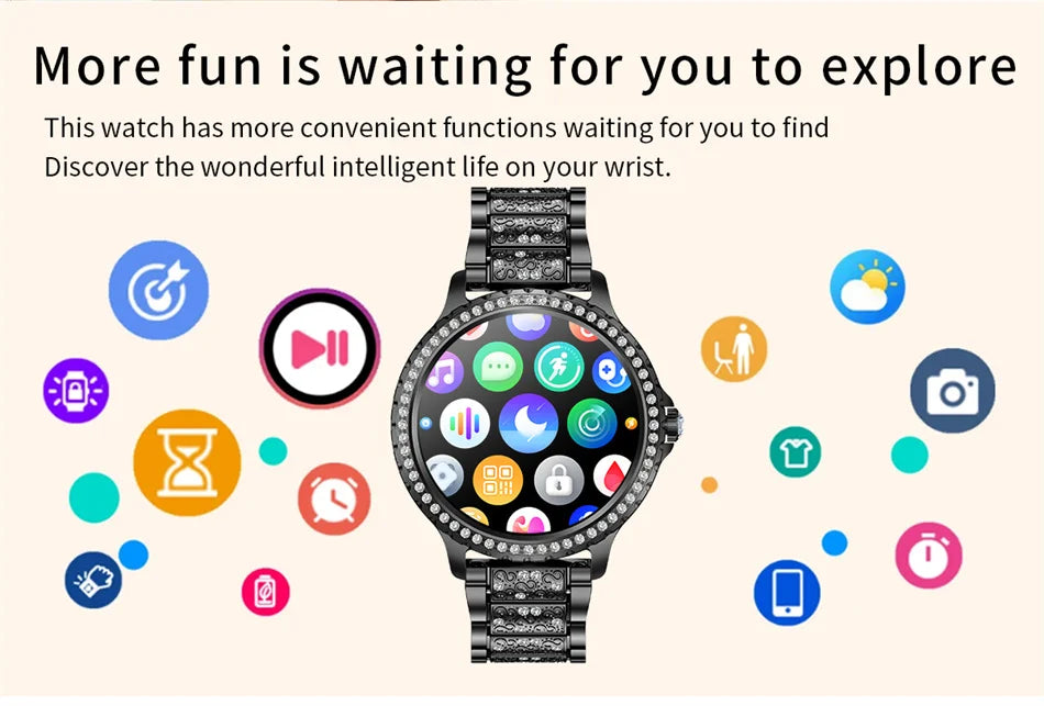 AMOLED Smartwatch for Women Heart Rate/Blood Oxygen Bluetooth Call Android/iOS Compatible