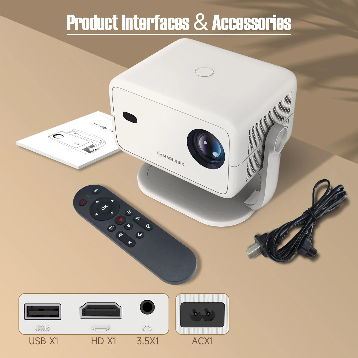 True 4K Portable Intelligent Projector Native 1080P+Autofocus Android 11 System+360° Cinema Grade Surround