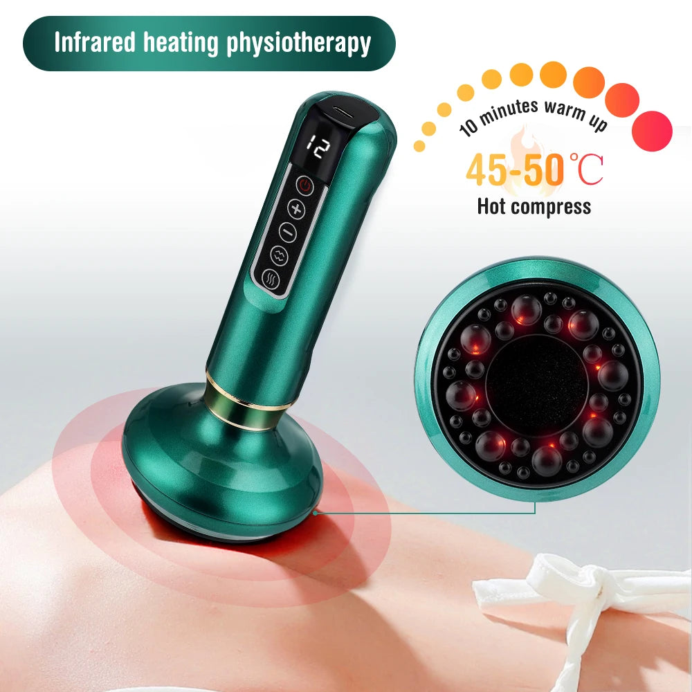 Infrared Thermal Therapy Slimming Massage Electric Cupping Massager Vacuum Suction Cup Scraping Anti Fat Mass Beauty and Health Care Scraping