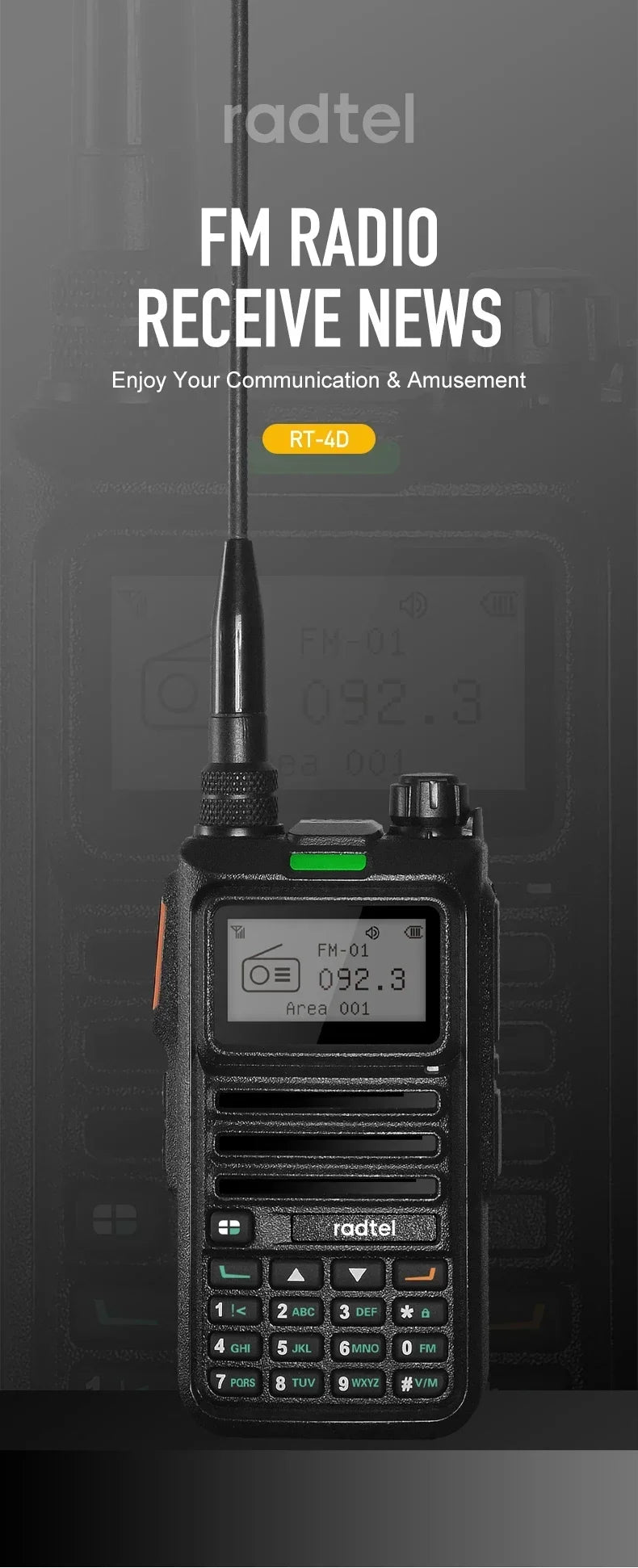 DMR Dual Mode Walkie Talkie Analog/Digital 2-Way Radio Dual Time Slot 1024CH Ham Radio