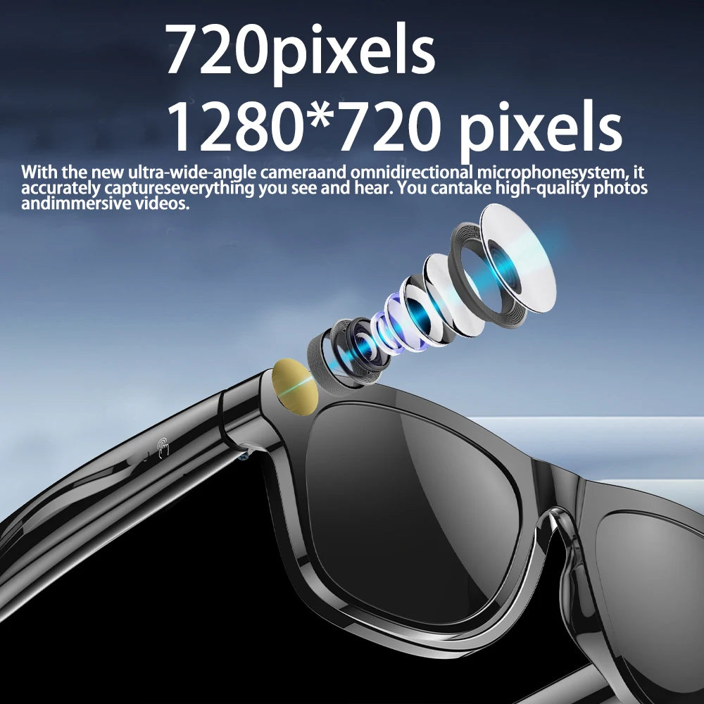 AI Smart Glasses 12MP Camera & 4K Video Recording Bluetooth Music Real-Time Translation