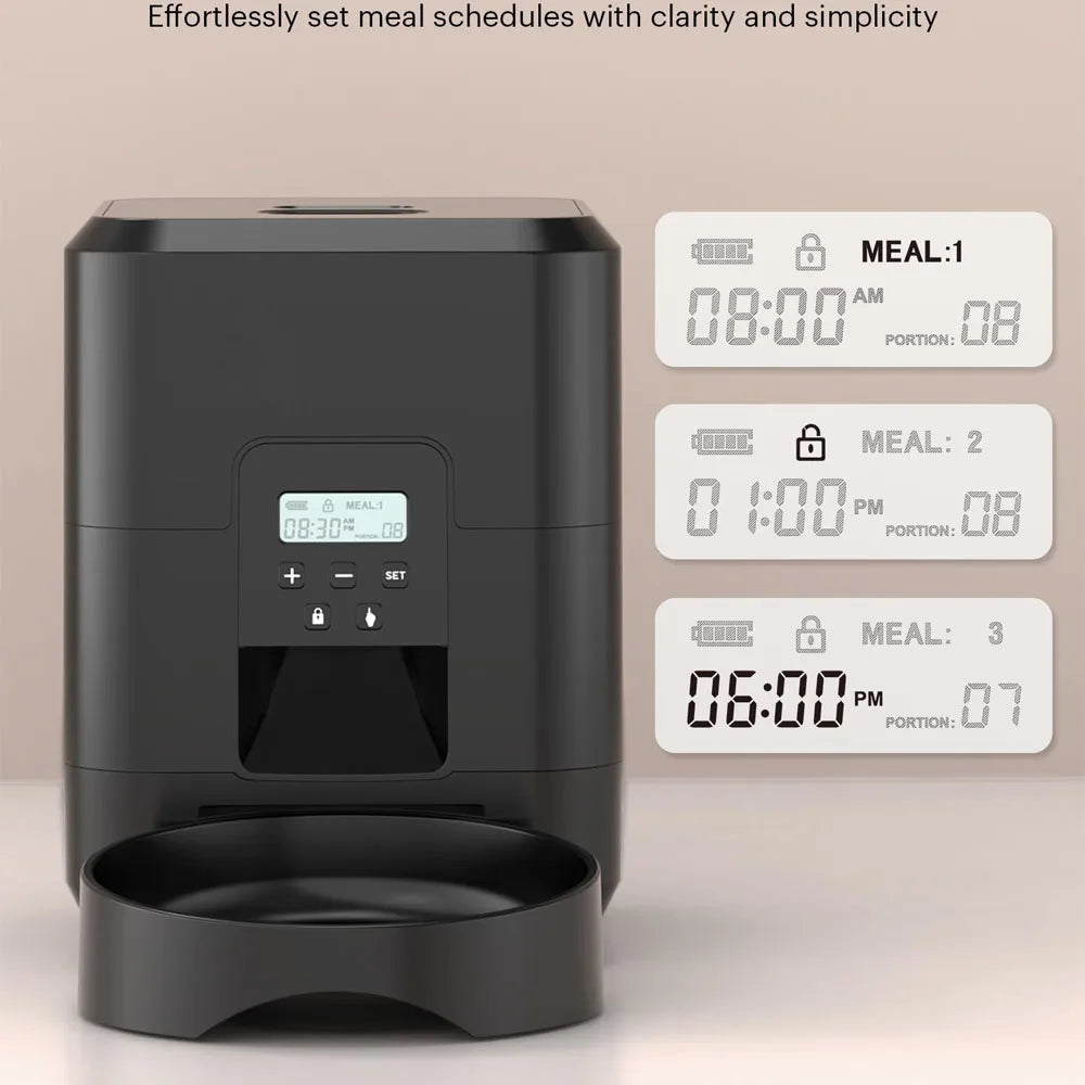 Smart Pet Feeder Automatic Cat & Dog Food Dispenser with Timer Slow Feed Mode & WiFi Control for Multi-Pet Households