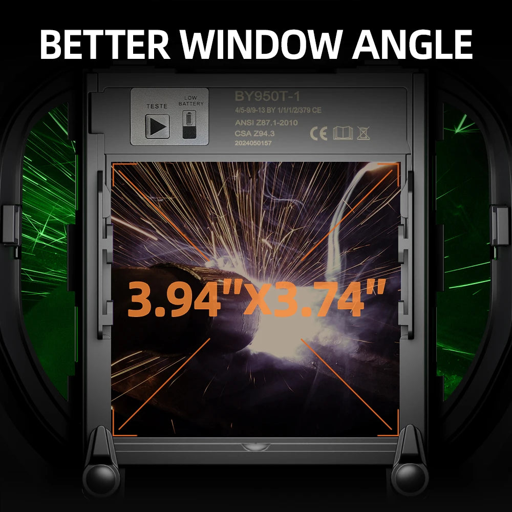Welding Face Mask automatically darkens Welding Helmet with large field of view and true color