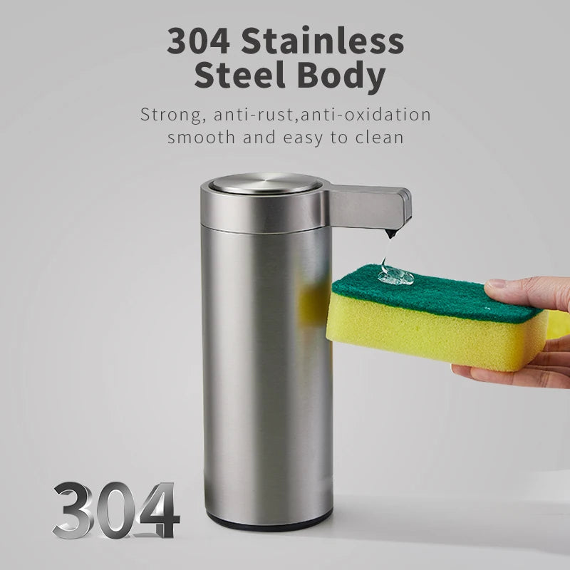 Smart Touchless Soap Dispenser 304 Stainless Steel Auto Foam/Liquid for Kitchen Bathroom