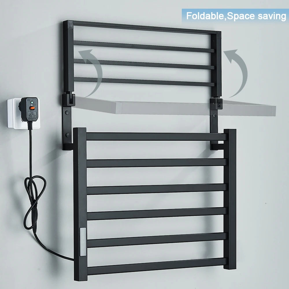 Smart Home Heating Towel Pole, Bathroom Electric Towel Rack, Digital Display, Temperature and Time Control, Towel Heating Track