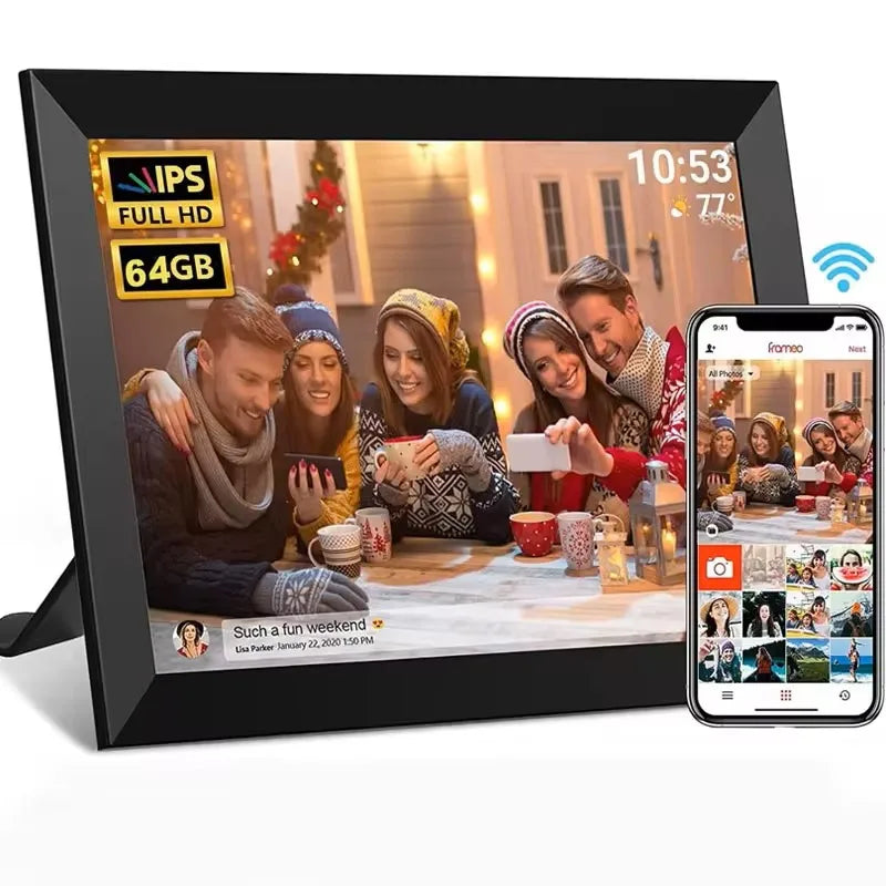 10.1 Inch WiFi Digital Picture Frame 1280x800 IPS Touch Screen 32GB/64GB Wall Mountable Auto Slideshow