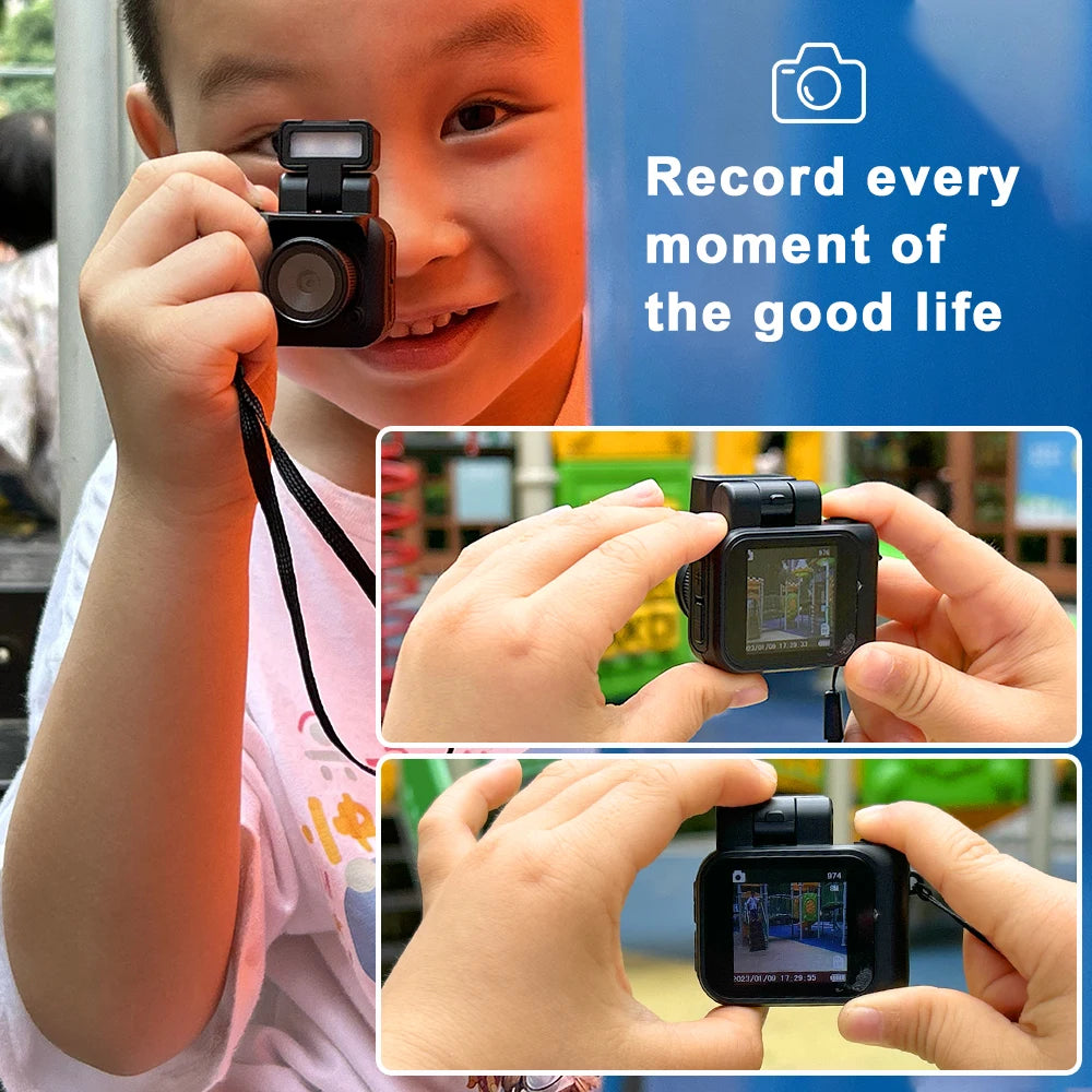 1080P HD Mini Camera w/ Screen Flash & Battery Dock Ultra Compact Portable Video Recorder