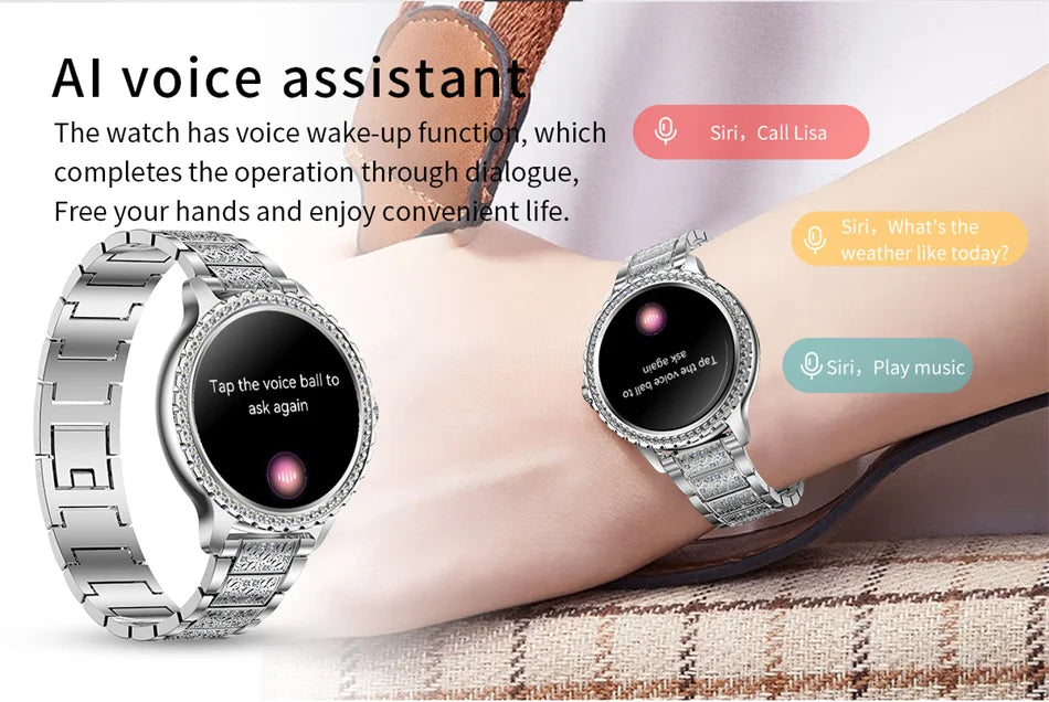 AMOLED Smartwatch for Women Heart Rate/Blood Oxygen Bluetooth Call Android/iOS Compatible