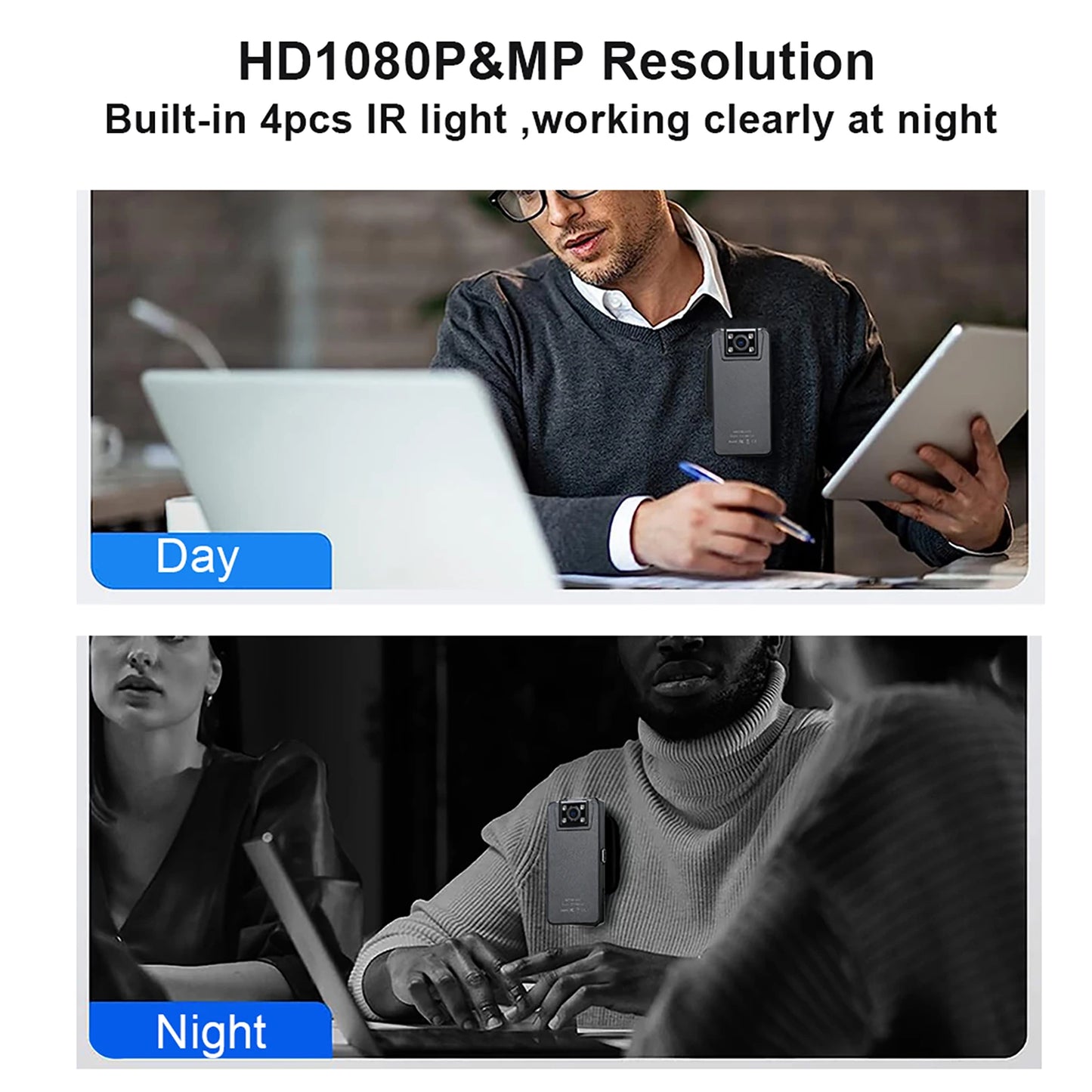 1080P HD Mini Camera 3000mAh Body Mount, 180° Rotating for Bike/Sports/Car/DVR/Webcam