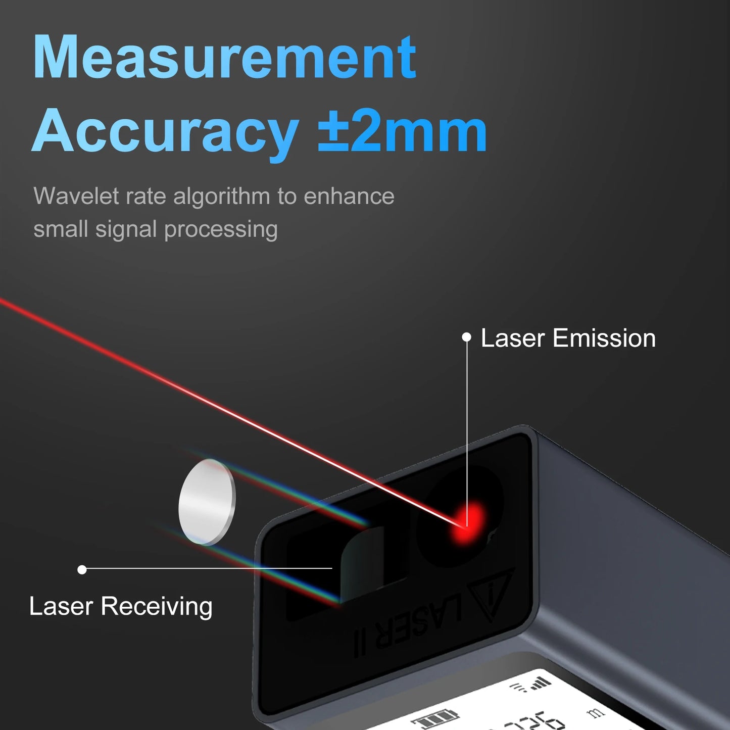 30M/50M Mini Laser Distance Meter USB Rechargeable Handheld Rangefinder High-Precision Infrared Measuring Tool for DIY & Construction
