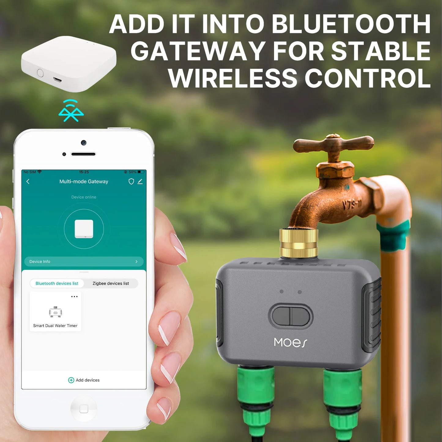 Adopting bidirectional rain delay filter programmable automatic irrigation controller, Bluetooth Smart garden sprinkler timer