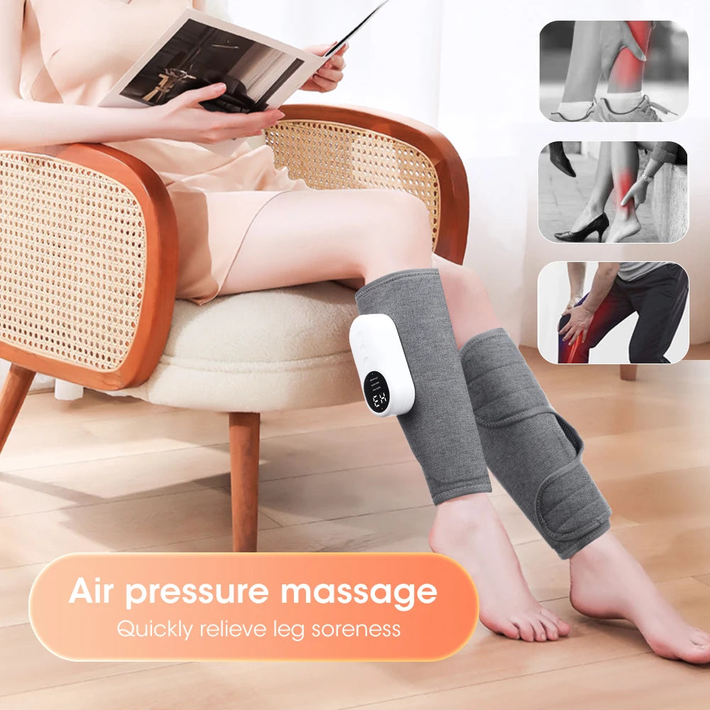 3 Modes of Sir Compression Leg Massage, Foot and Calf Muscles Relaxation, Blood Circulation 360 ° Airbag Calf Massager