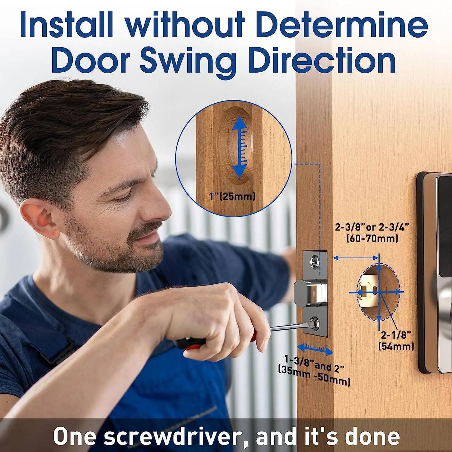 Touch screen fingerprint dual unlock intelligent electronic door lock password/APP remote control 50 sets of user codes self installing anti-theft door lock for household and commercial use