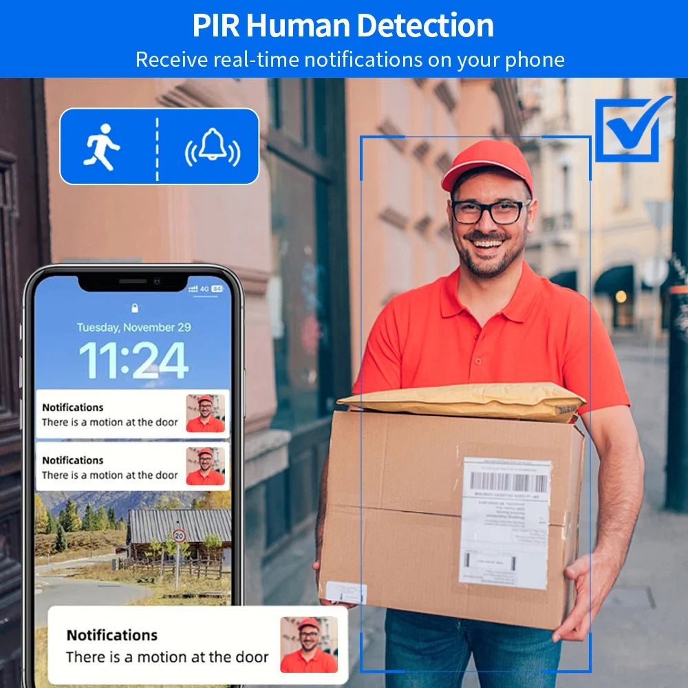 Tuya Smart 5G/2.4G WiFi Video Doorbell 1080P HD Outdoor Wireless Camera, Weatherproof Intercom, Motion Detection Two-Way Audio AC/DC Power Remote Access Compatible with Alexa/Google Assistant