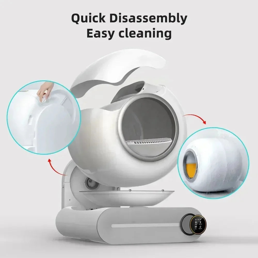 65L Automatic Self-Cleaning Cat Litter Box Fully Enclosed Smart Pet Toilet with Odor Control & Health Monitoring