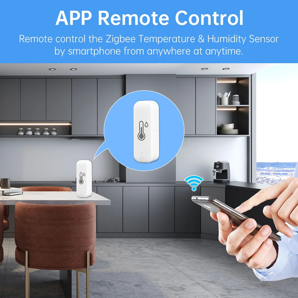 Voice App Remote Control Alexa Google Home Work Tuya Intelligent Wifi Temperature And Humidity Sensor Indoor Thermometer Monitor