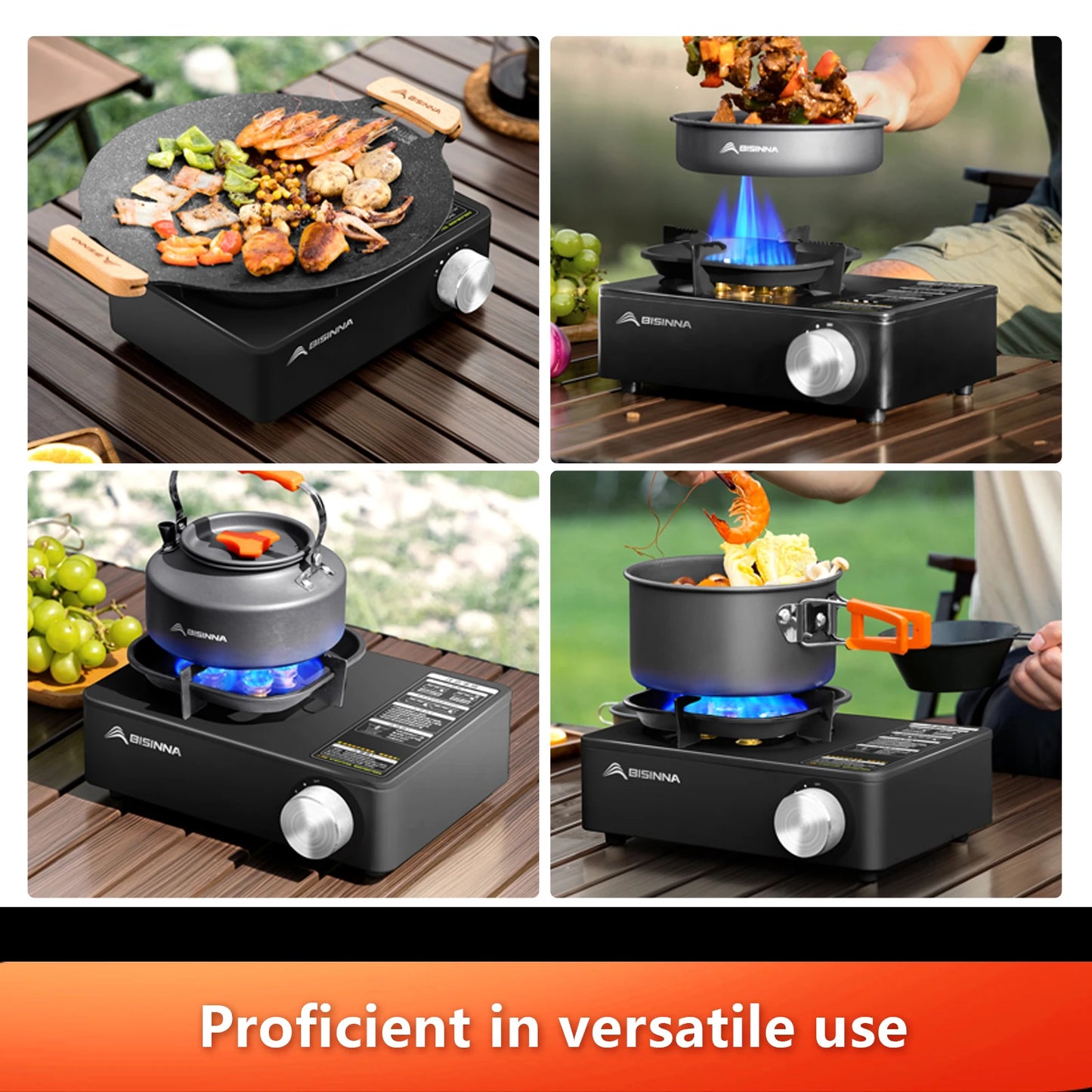 5800W High-Power Portable Camping Gas Stove Windproof Outdoor Burner for Hiking/Picnic