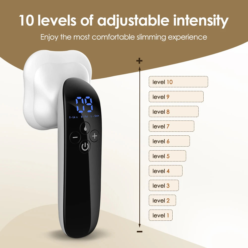 Professional Cordless Body Sculpting Machine 6 in 1 RF Cavitation Fat Remover for Belly/Thighs/Arms with LED Display & 3 Speed Modes