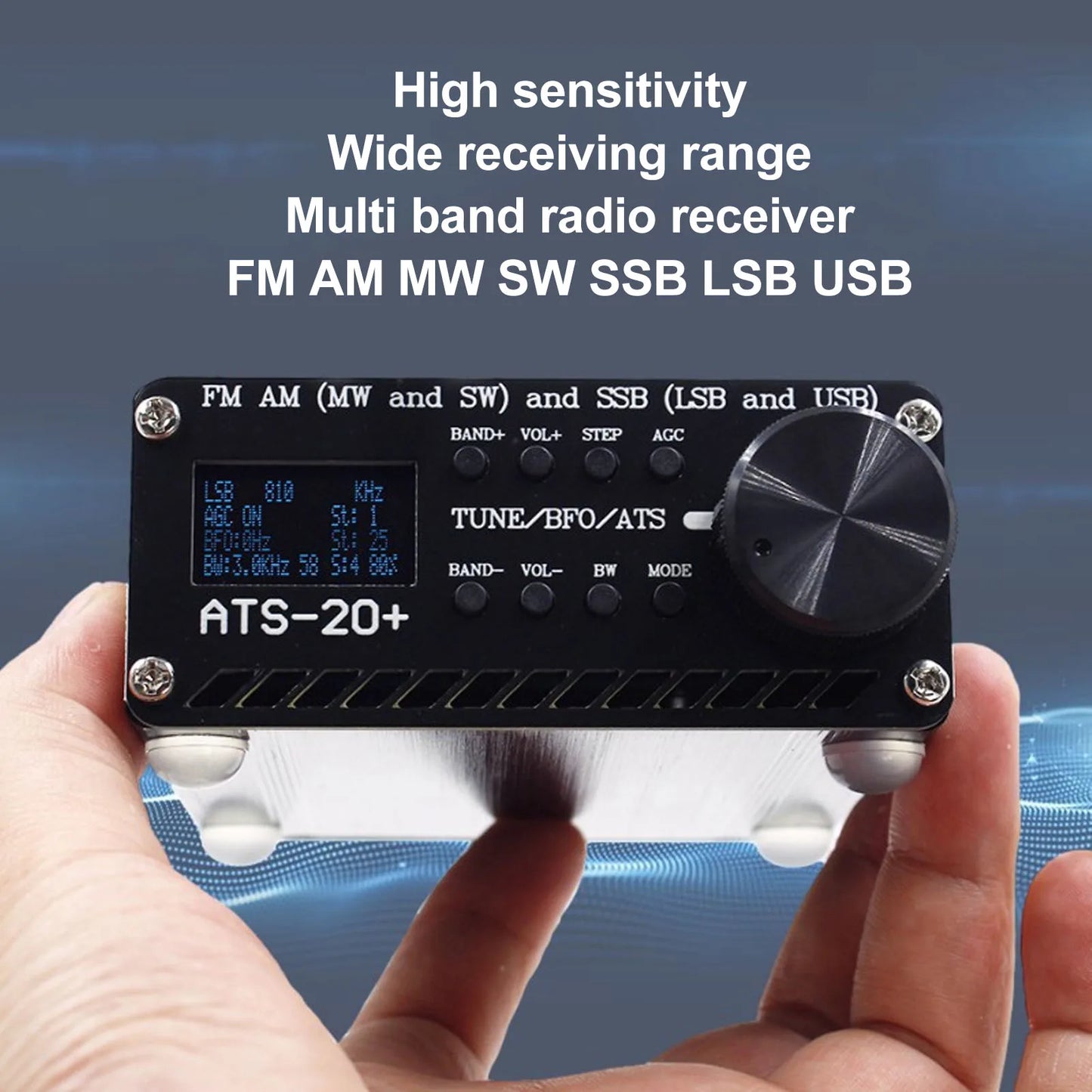 ATS-20+ DSP World Band Radio FM/AM/SW/SSB Receiver 2000mAh Battery for Camping/Travel