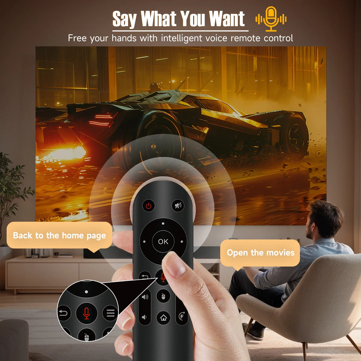 True 4K Portable Intelligent Projector Native 1080P+Autofocus Android 11 System+360° Cinema Grade Surround