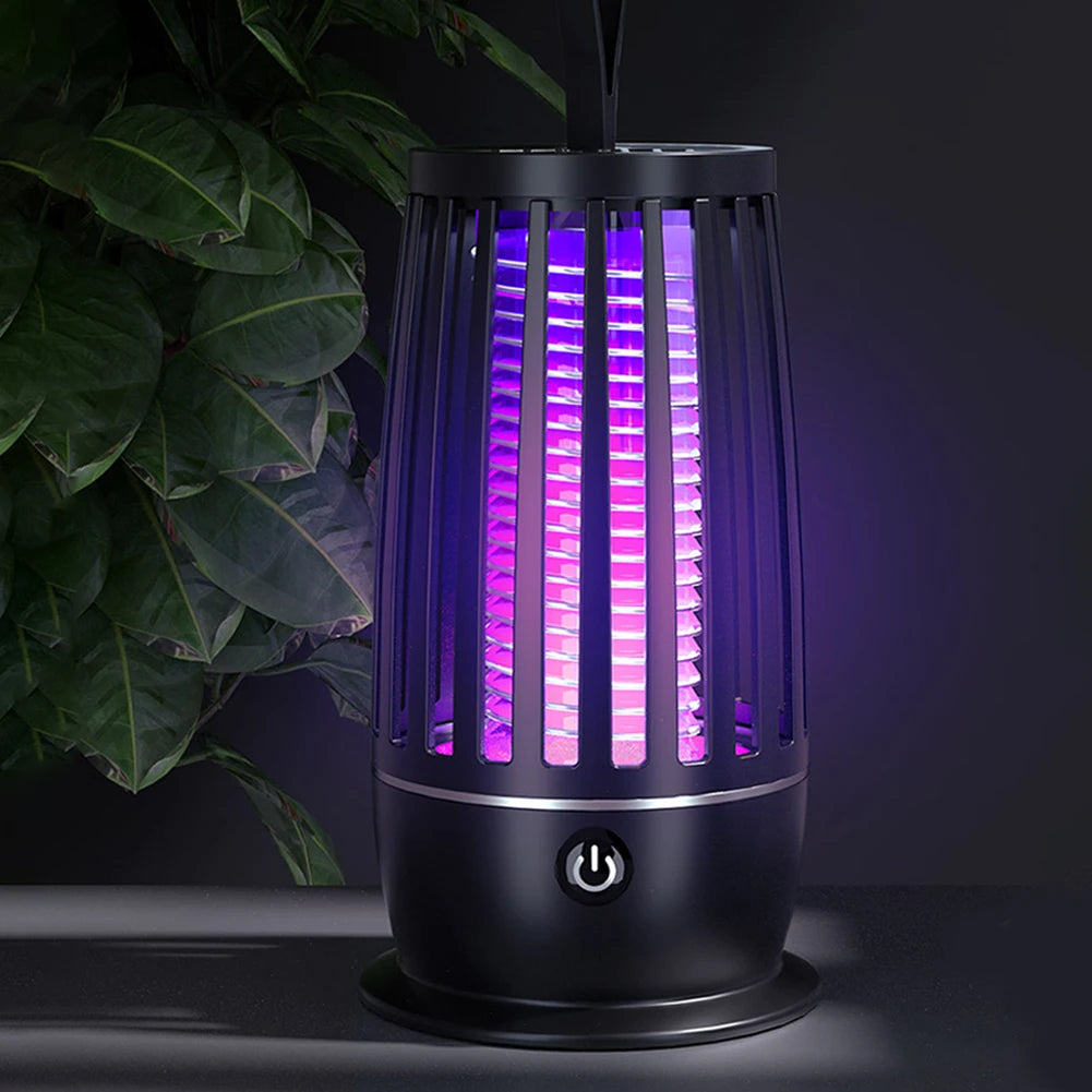 USB Rechargeable Electric Shock Mosquito Repellent Lamp Outdoor Camping LED Mosquito Repellent Lamp+Indoor Household Mosquito Killer (Photocatalyst/3000V High Voltage) IP65 Waterproof