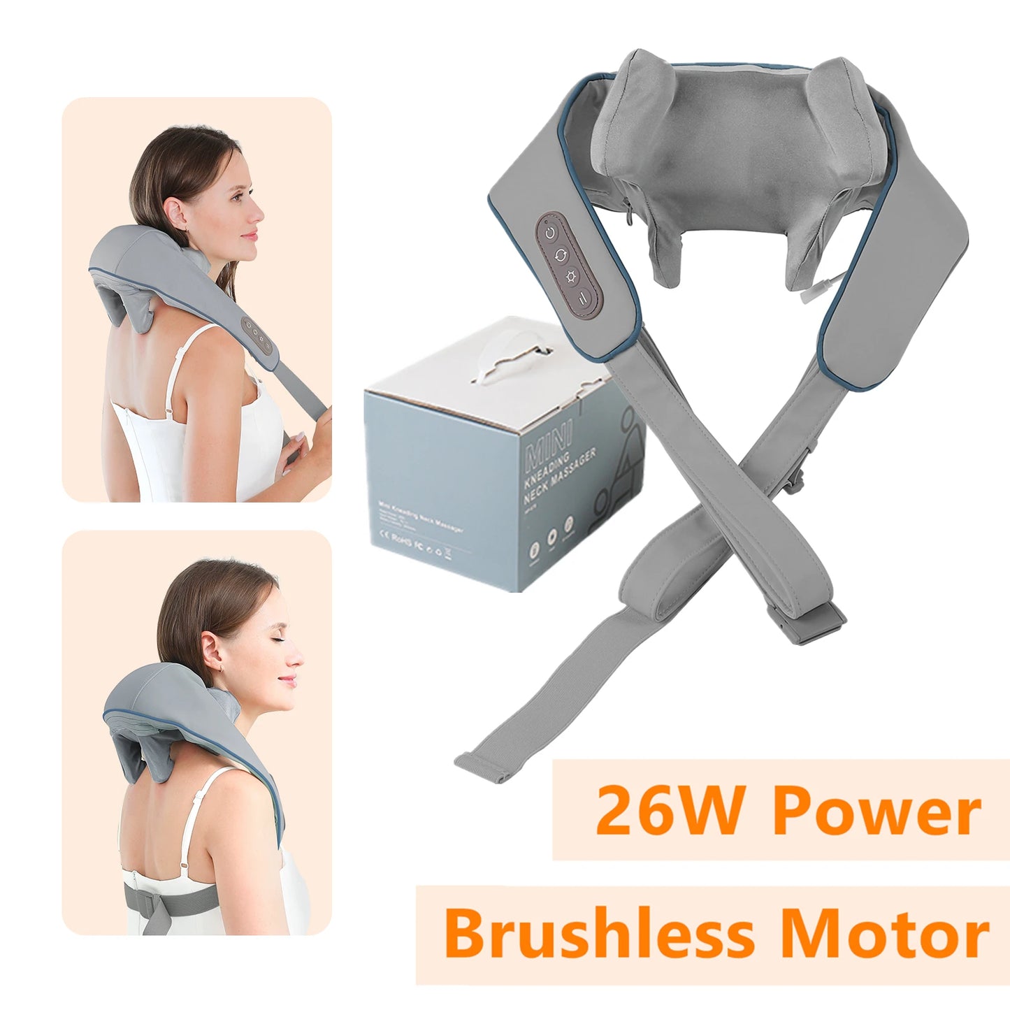 Châle de massage cervical à moteur sans balais, masseur multifonctionnel pour les épaules, le cou et le dos, pour une relaxation profonde