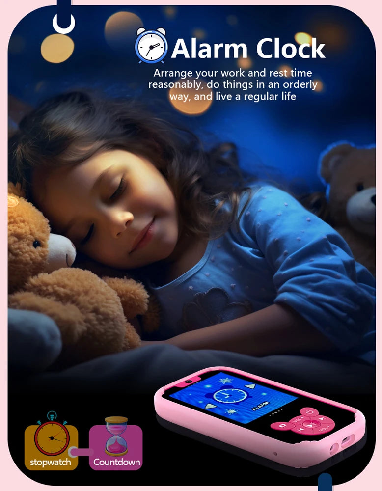 Kids Smart Phone Toy Dual Camera 8GB Memory Music & Games Educational Gift Ages 3-12