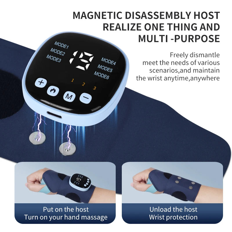 Wireless wrist massager with massage function to relieve wrist and wrist tube fatigue Heated USB rechargeable warming pad wristband